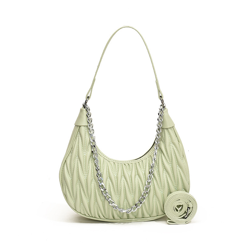 Free shipping designer New Summer Chain Pleated Women Bag Fashionable Textured Handbag Versatile Light Luxury Shoulder Bag Underarm Crossbody Bag