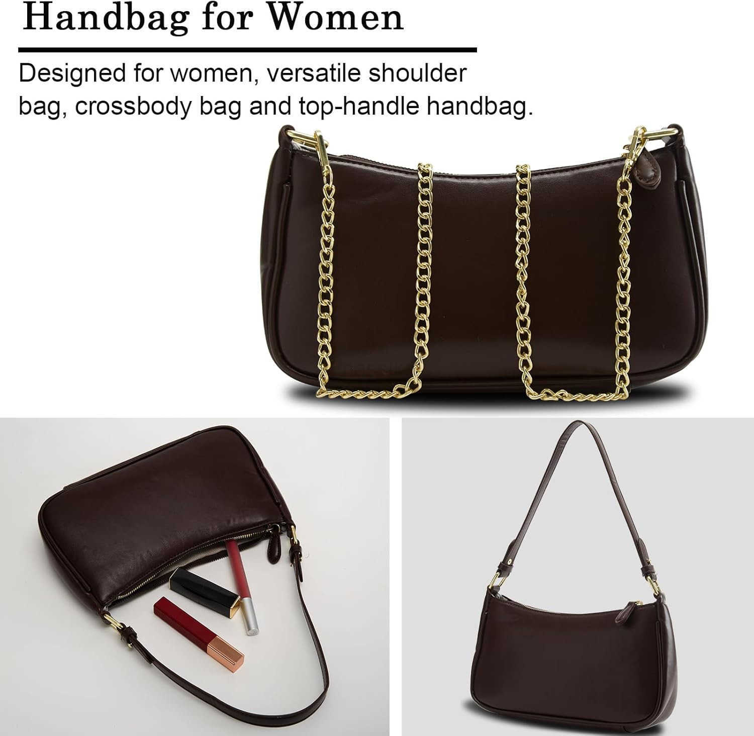 Shoulder Bag for Women Trendy Tote Handbag Purse Vegan Leather Clutch Handbag with 2 Removable Straps M250910