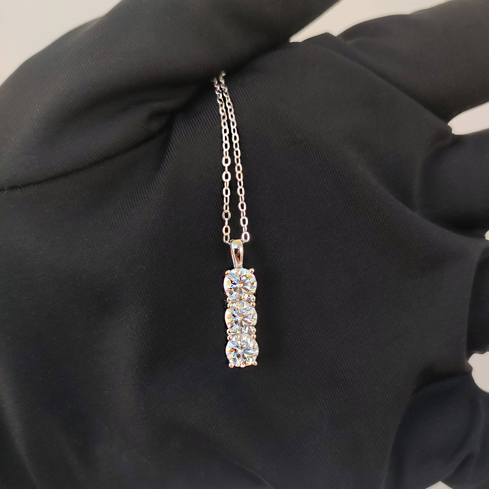 Luxury Wedding Bridal Necklace 925 Silver VVS Moissanite Bling Jewelry for Women