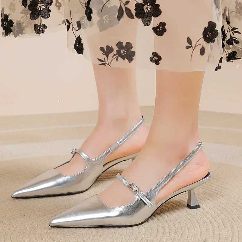 New Spring Womens Slingback Shoes Pointed Toe Stiletto Starp Sandals Womens Sexy Dress Party Womens High Heels High Heels W250910