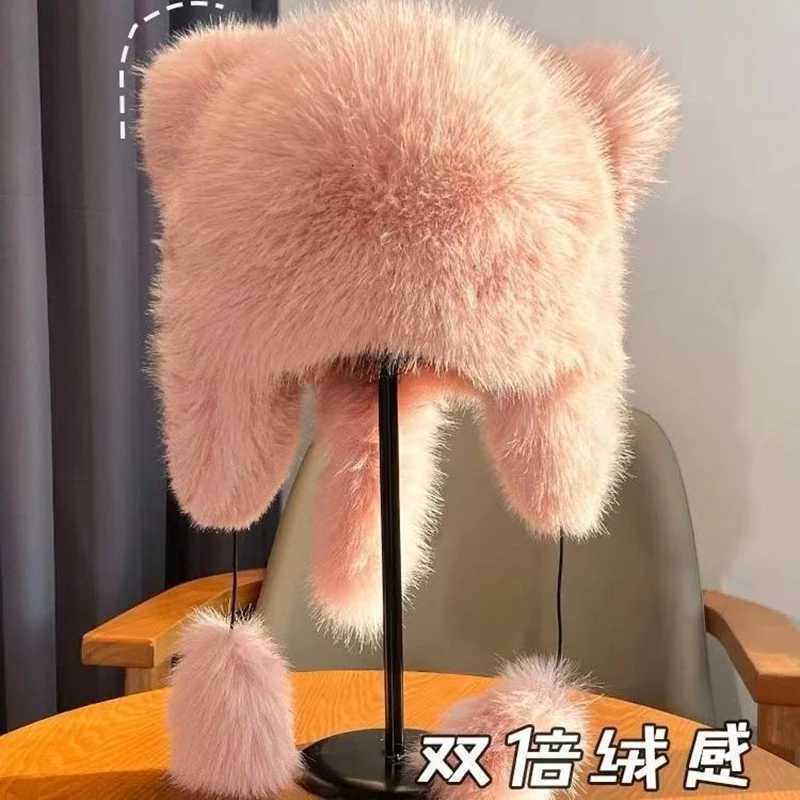 New Raccoon Hat Winter Faux Fur Thickened Warm Animal Earmuffs Earfl Hat Fluffy Trper Hat Face Slimming For WomenXJ250910