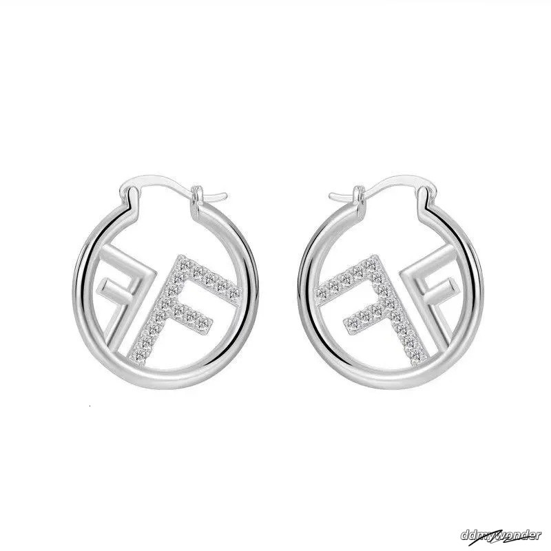 Designer Gold Plated Alphabet Letter Hollow Stud Earring Paved AAA Cubic Zirconia Dia Fashion High-End Jewelry Wholesales Drop Shipping