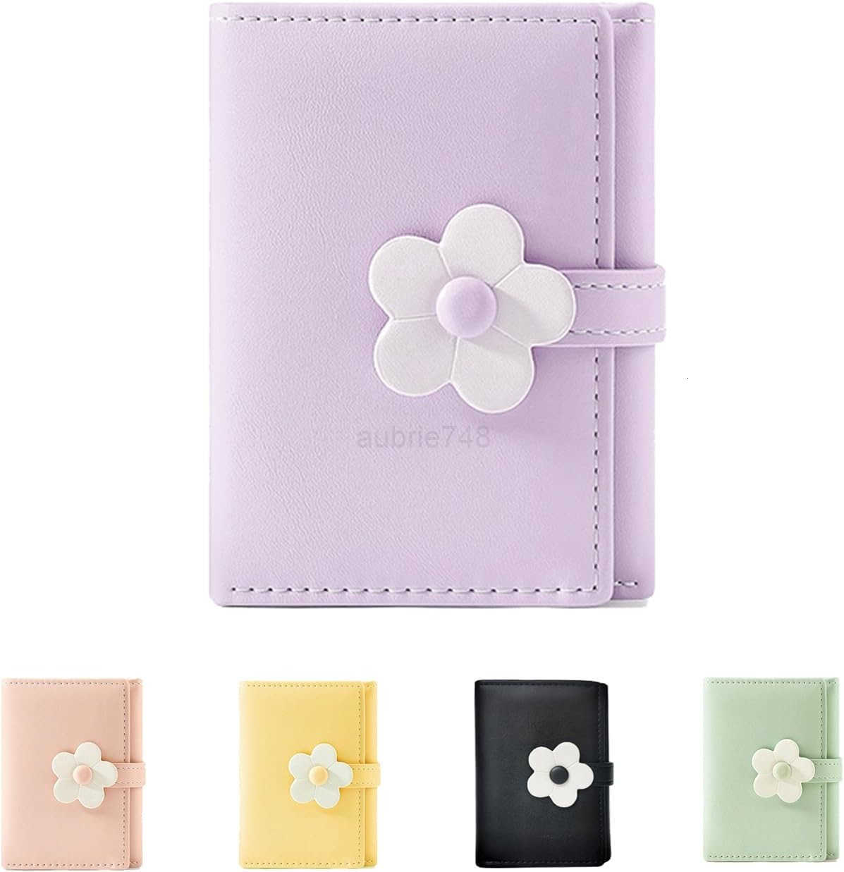 Small Wallet for Girls Women Trifolded Wallet Cash Pocket flowers Print Card Holder Coin Purse with ID Window elegant youthful and cute 2purpleAZ25091