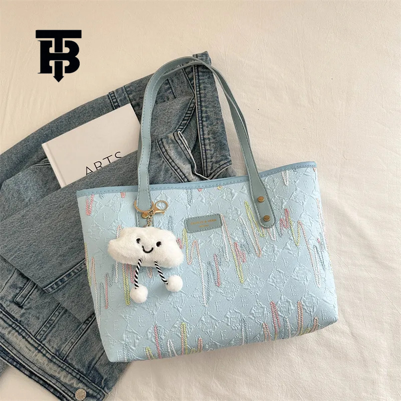 TB BHULAMTE Luxury Designer Bag Fashionable Ladies' Bag Embroidered Tote Luxury Bag Versatile Simple And Fashionable Luxury Bag Multi-purpose Han