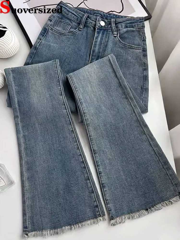Korean Skinny High Waist Flare Jeans Women Streetwear Casual Stretch Denim Pants Spring Fall Vintage Kot Pantolon Slim Vaqueros Z250910