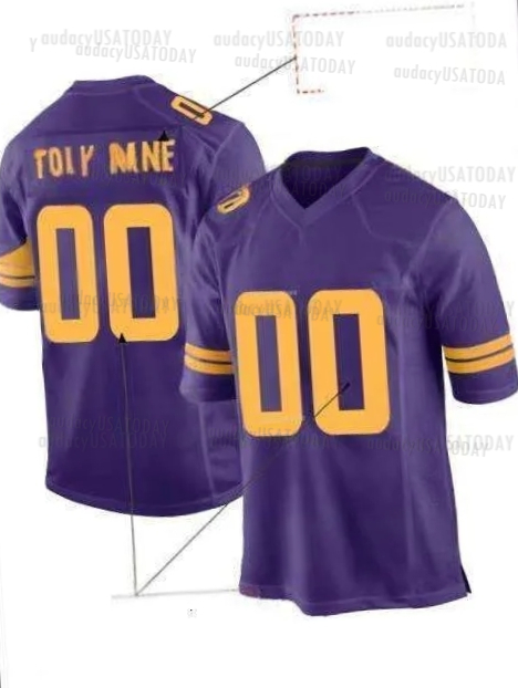 Personalized Custom Football Jersey Justin Jefferson Aaron Jones TJ Hockenson McCarthy Addison Harrison Darnold Moss