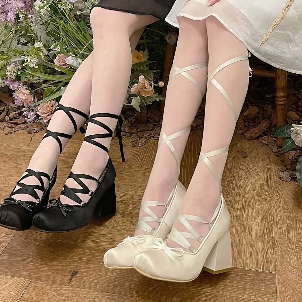 Chunky Heels Lolita Pumps Shoes Women 9cm Heel Mary Janes Shoes Spring Summer Autumn Fashion Comfy Women Dancing Shoes Pumps W250910