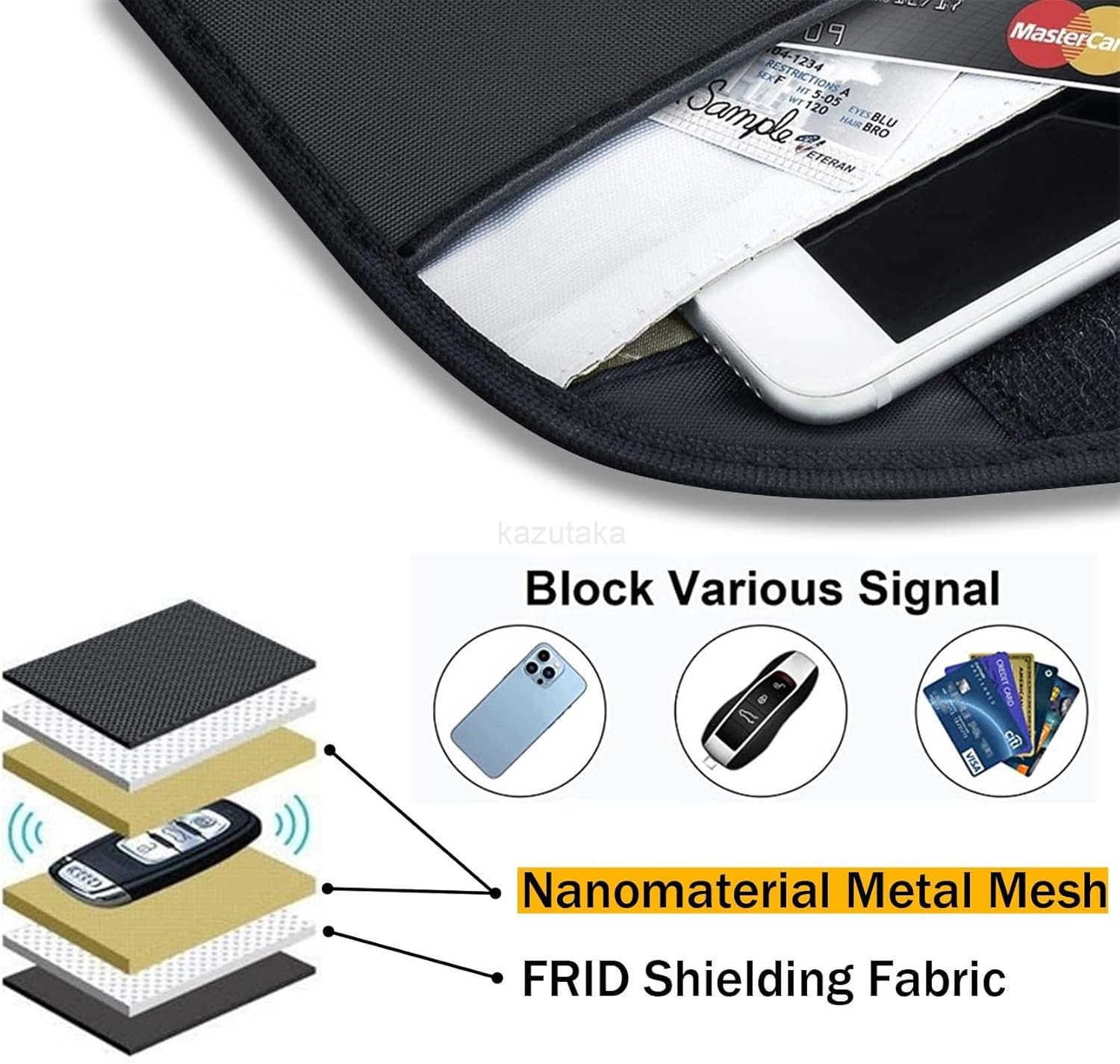 4 Pack Faraday Bags for Car Keys and Cell Phone Signal Blocking Key Pouch Wallet AntiTracking Anti Theft Car Protection Cell Phone Signal Jammer WiFiG