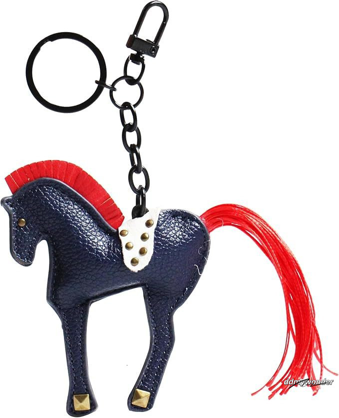 Keychains In Leather Horse Bag Charm Rope Bow Accessories Pendant Creative Ornament Gift