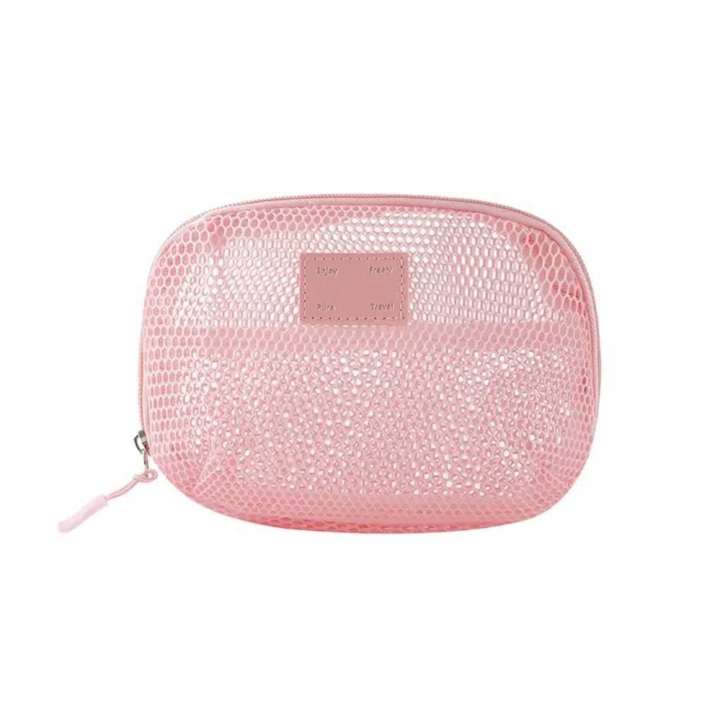 Casual Nylon Cosmetic Bag With Zipper Mesh Storage Pouch Handheld Multipurpose Mesh Makeup Bags TravelXJ250910