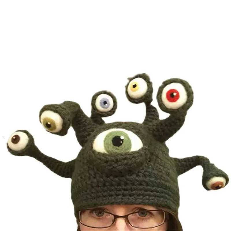 2024 Handknitted Octopus Eye Hats FallWinter Halloween Tentacle Hats Mens and Womens Monster HatsXJ250910