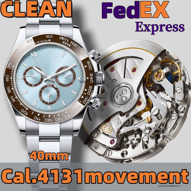 Mens Designer Watches Men Super clone CLean factory Watch TOP Cal.4130 /4131movement Automatic Mechanical full-function Chronograph luxe Watch Sapphire With Box cs4