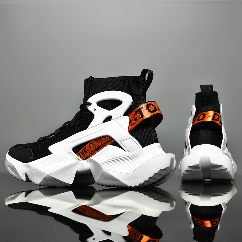 Fashionable and trendy high top sports new cool plus size 39-46 breathable mesh lightweight socks shoes