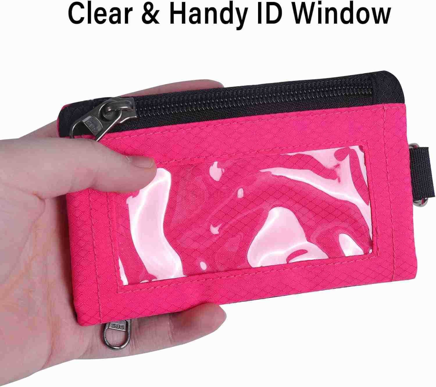 RFID Blocking Wallet Minimalist Wallet for Men Small Wallet for Women with Lanyard Keychain ID Holder Zipper for Cards Coins Travel Waterresistant Pin