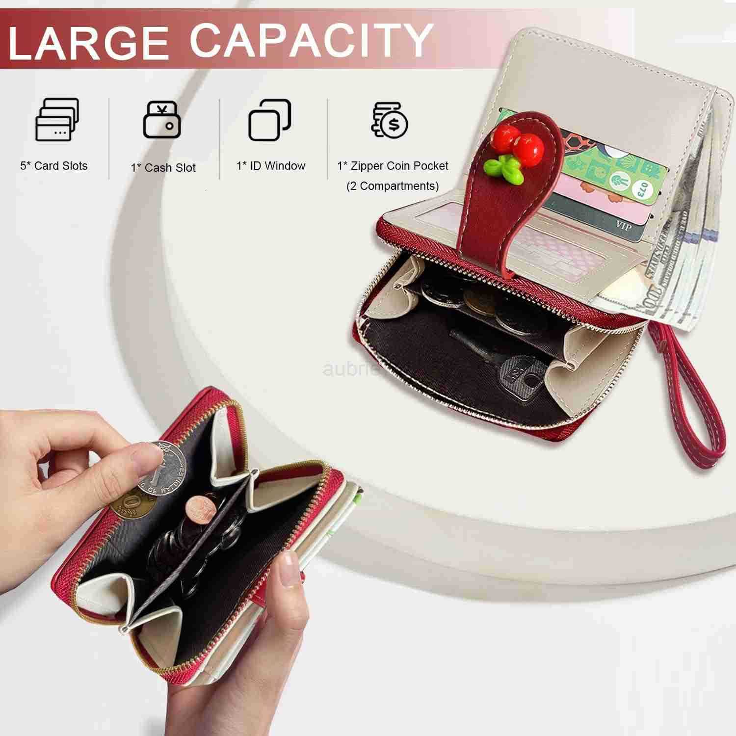 Fashion Cutest Fruit Prints Wallet Card Slots Small Wallet with Zipper Coin Pouch Wallet for Women Girls CHERRYZ250910