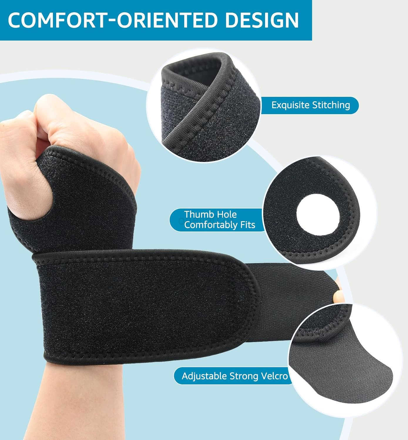 2 Pack Wrist Brace Wrist Wraps for Carpal Tunnel Arthritis Tendonitis Sprains Pain Relief Wrist Compression Straps for Workout Sports Day Night Suppor