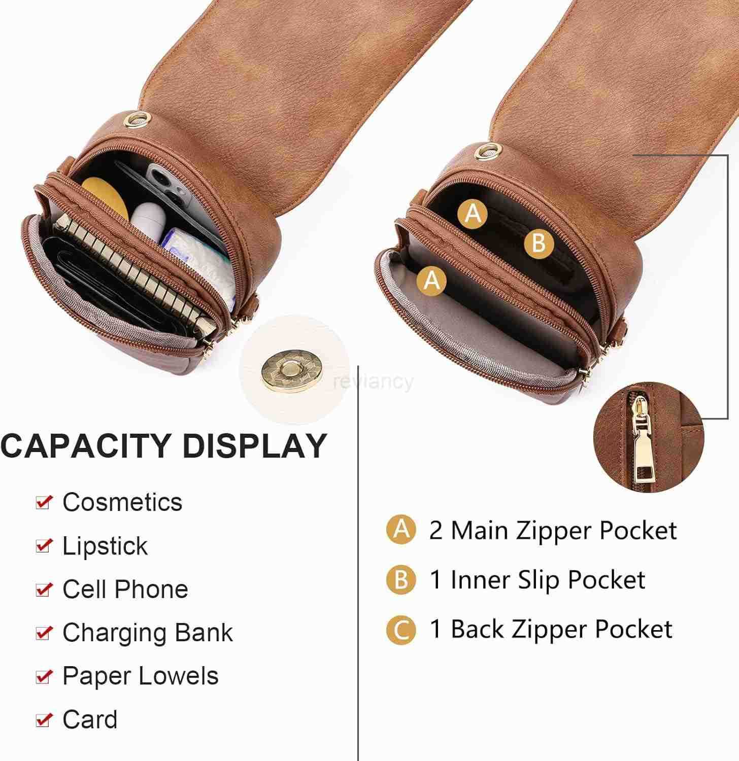 Small Crossbody Bags for Women Leather Cell Phone Purse Bag Wallet with RFID Blocking SlotsW250909