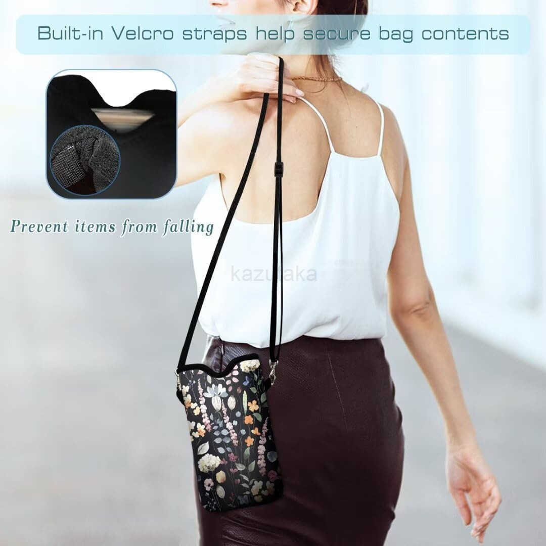 Cell Phone Sleeves Bag Case Crossbody Neoprene Holder Lanyard Phone Pouch for Women Men 75 X 45 Inches Flowers Z250910