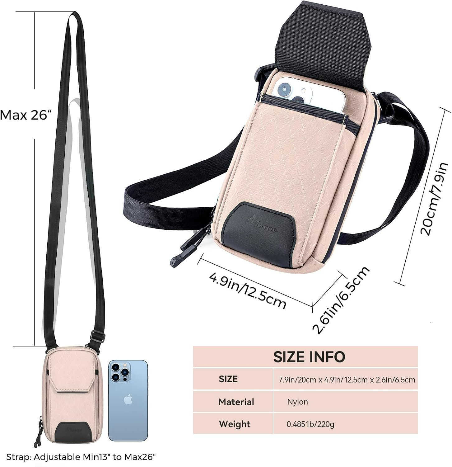 Crossbody Bags for Women with Duraflex Buckle Phone Wallet Purse Nylon Diamond Quilted Waterproof Zipper Adjustable Strap Z250910