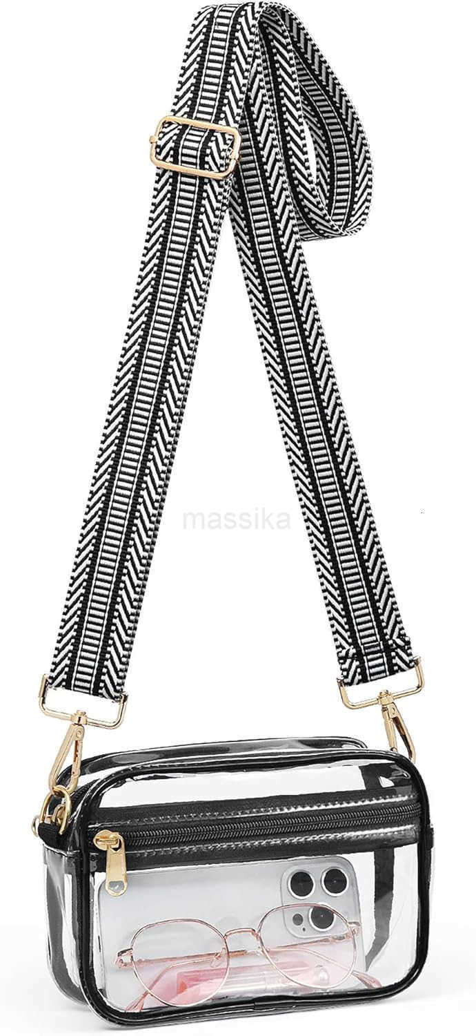 Clear Crossbody Bag Stadium Approved Clear Purses for Women Transparent Handbag for Concerts Sports Events Fans M250910