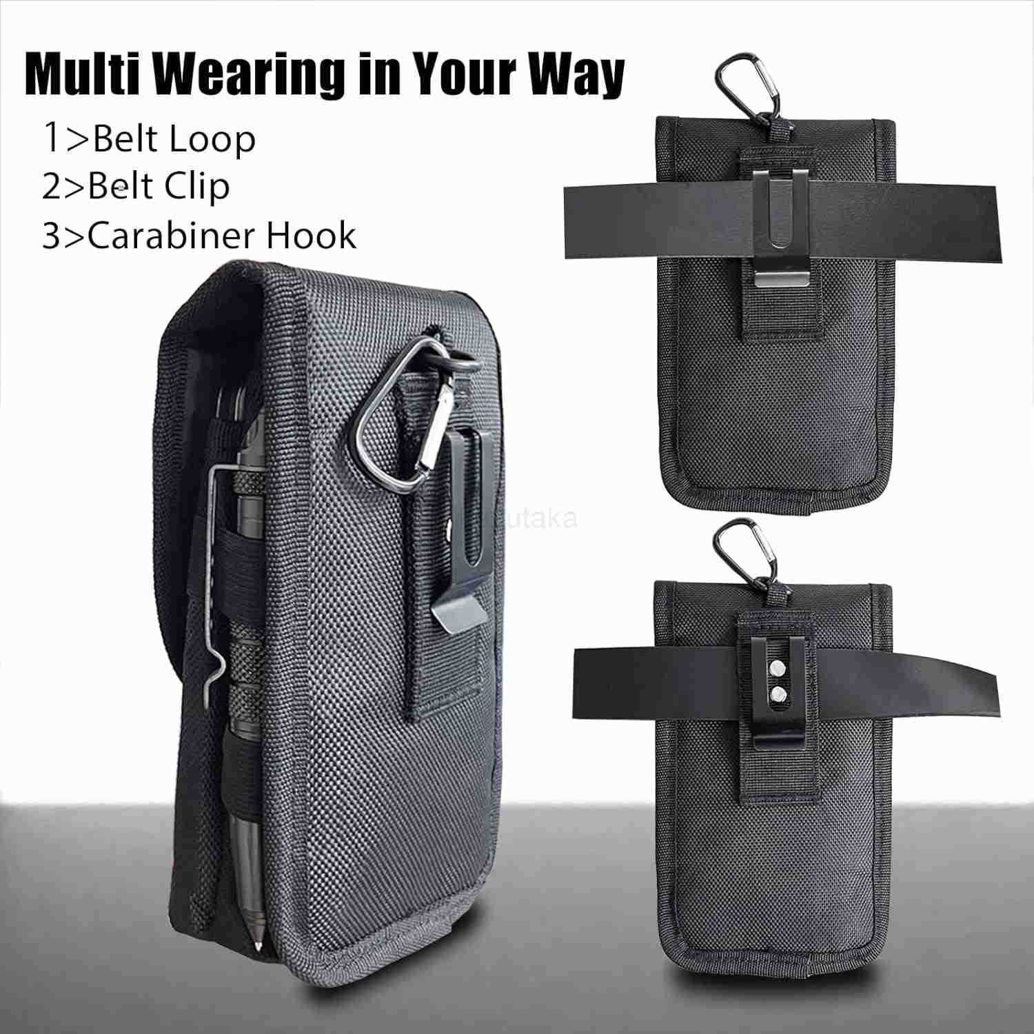 Belt Phone Pouch for MenDual Phone Holster with Belt ClipTactical Waist Cellphone HolderMultiFunction Large Compatibility Smartphone Case for Daily Us