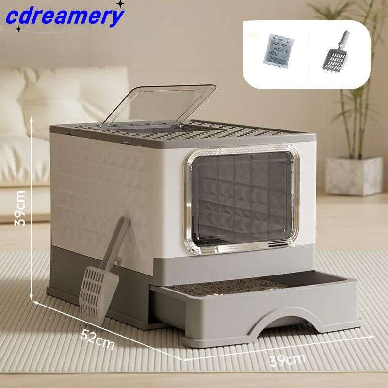 designer brand Litter Box Oversized Drawer Type Splash proof Fully Enclosed Cat Pet Supplies