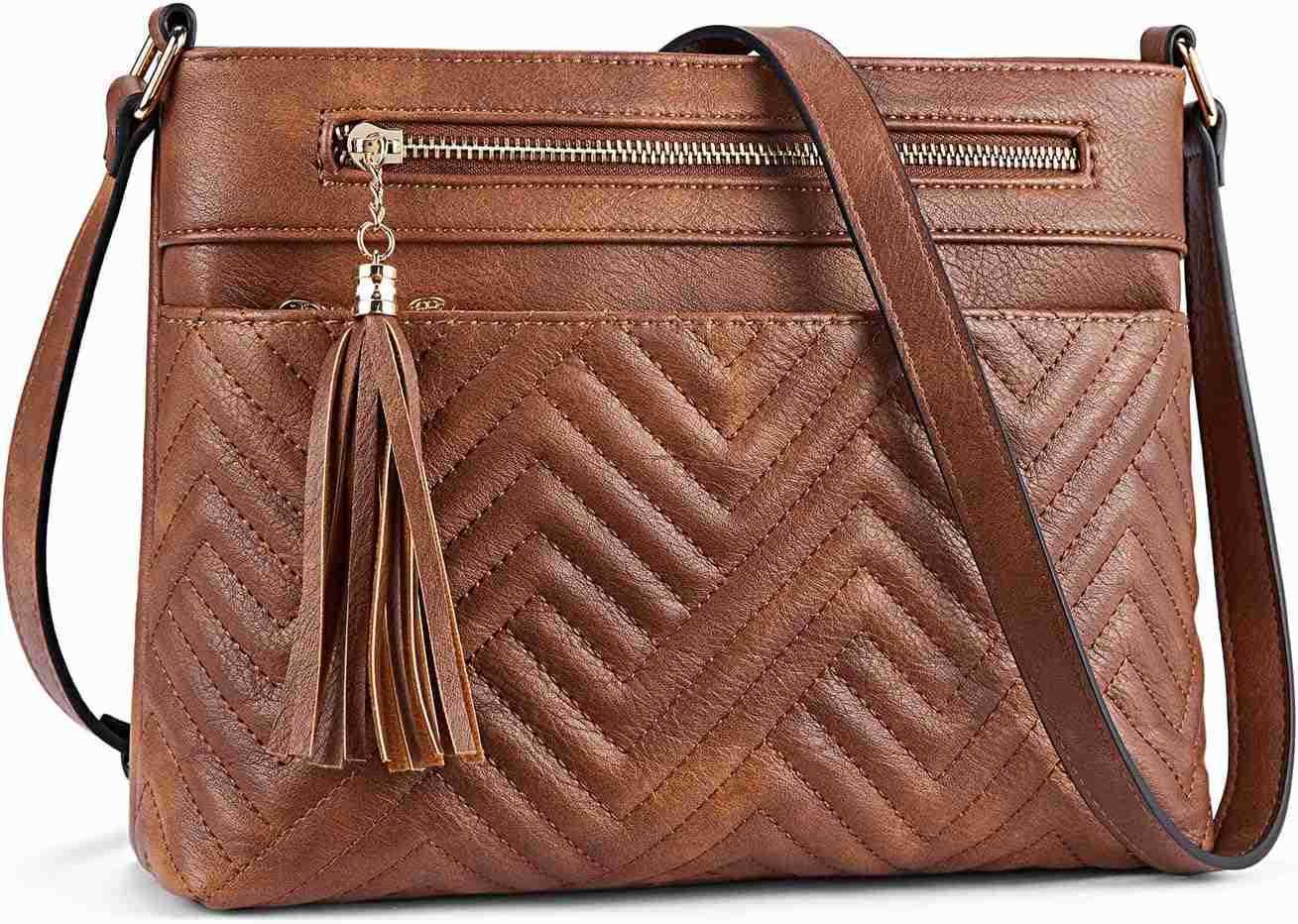 Crossbody Purses for Women Medium Shoulder Bag Quilted Handbags with Zipper Pocket M250910