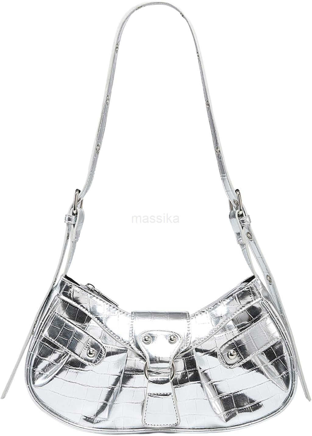 Womens Pleated Hobo Shoulder Bag PU Leather Clutch Handbag M250910