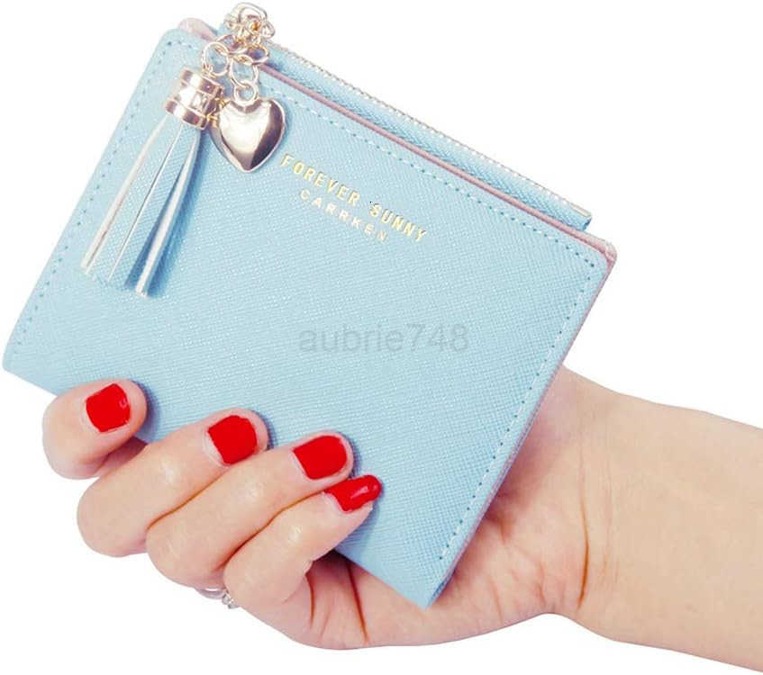 Womens Small Compact Slim Leather Mini Wallet Lady Purse Zipper Pocket Card Organizer Bifold Wallets PinkZ250910