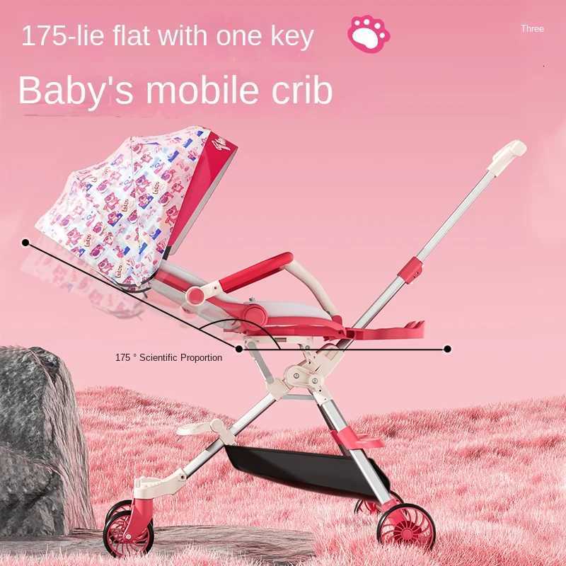 Portable Baby Stroller Foldable Dualdirectional Push Sit or Lie Down High View Baby and Childrens Walking Companion Cup Holder W250910