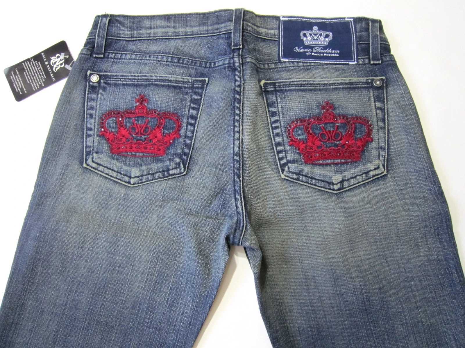 American Retro Rock Red Crown Embroidered Washed Blue Jeans Womens Y2K Harajuku Hip Hop Gothic Fashion Wide Pants Street Wear Z250910