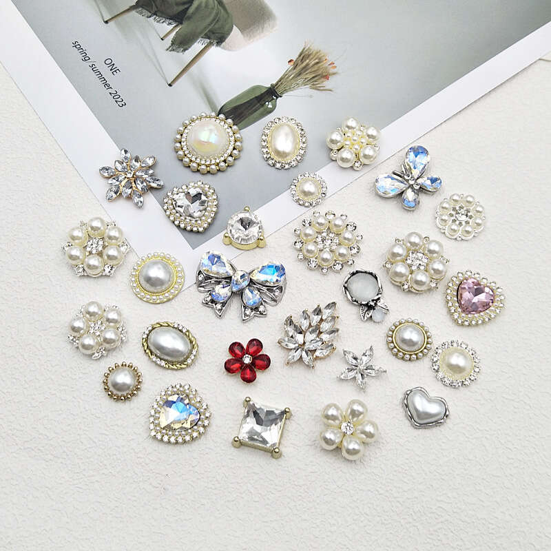 Lanjia- DIY Pearl Alloy Flower Plate Drill Buckle Butterfly Accessories Clothing Phone Case Materials High-End Jewelry D1b2b