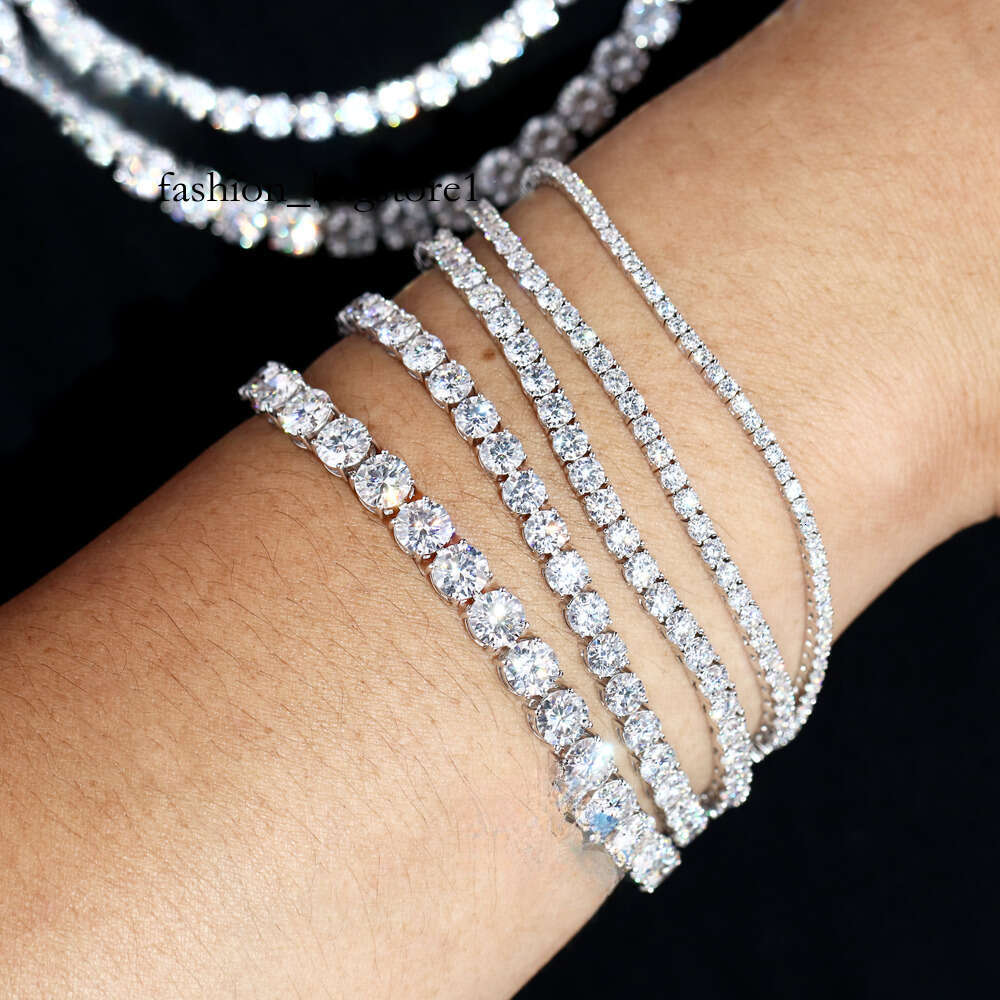 Sier Bracelet Bangle 2mm 3mm 4mm 5mm 6.5mm Tennis Chain Silicon Stone Jewelry Accessories
