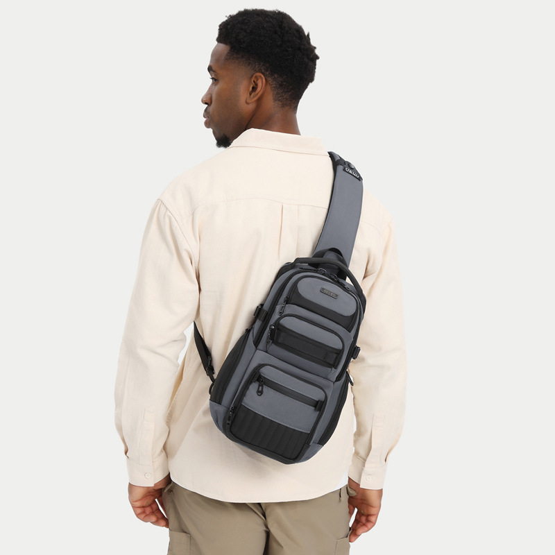 Free shipping ozuko new waterproof men's chest tide brand multi-function crossbody single-shoulder portable outdoor leisure travel bag