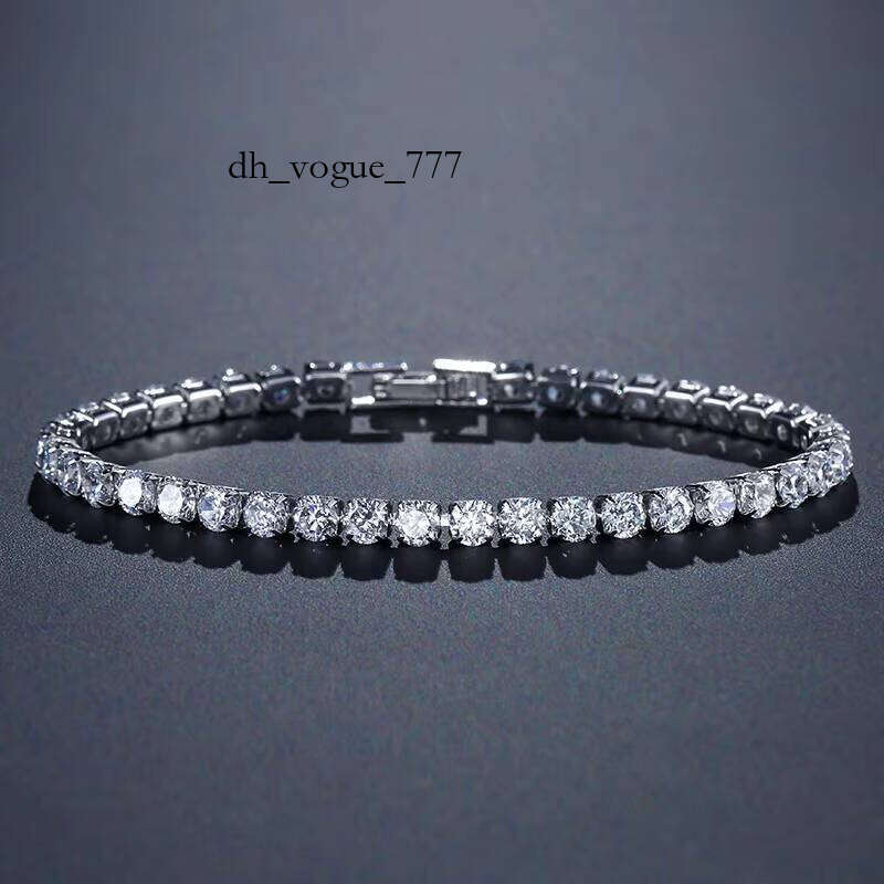 Customizable Thin 14 Full Iced Out Four Leaf Clover 14K Leather Real Gold 3Mm 2Mm Tennis Bracelet Moissanite