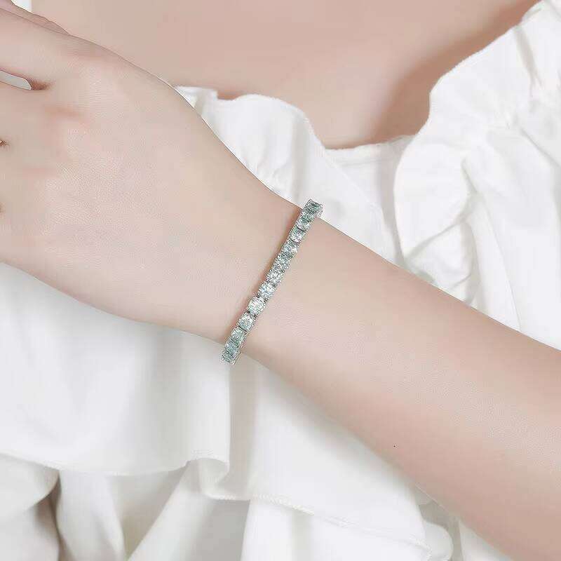 S Sier Green Dia Tennis Bracelet Both Men Women's Factory Wholesale Elegant Moissanite Bracelets Bangles