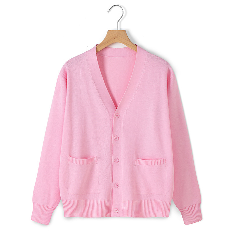 2025 New Student Uniform Long Sleeve Knitted Sweater Japanese Female College Student Solid Color Thin design Coat V-neck Knitted Cardigan Designer Swe