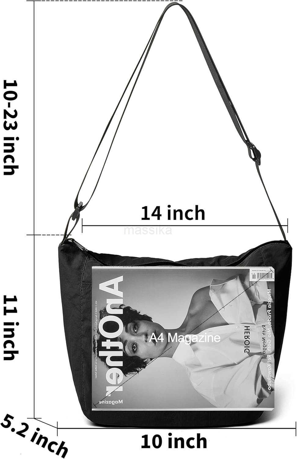 Lightweight Nylon Crossbody Purse Unisex Casual Waterproof Shoulder Sling Bag With Adjustable Wide Strap M250910