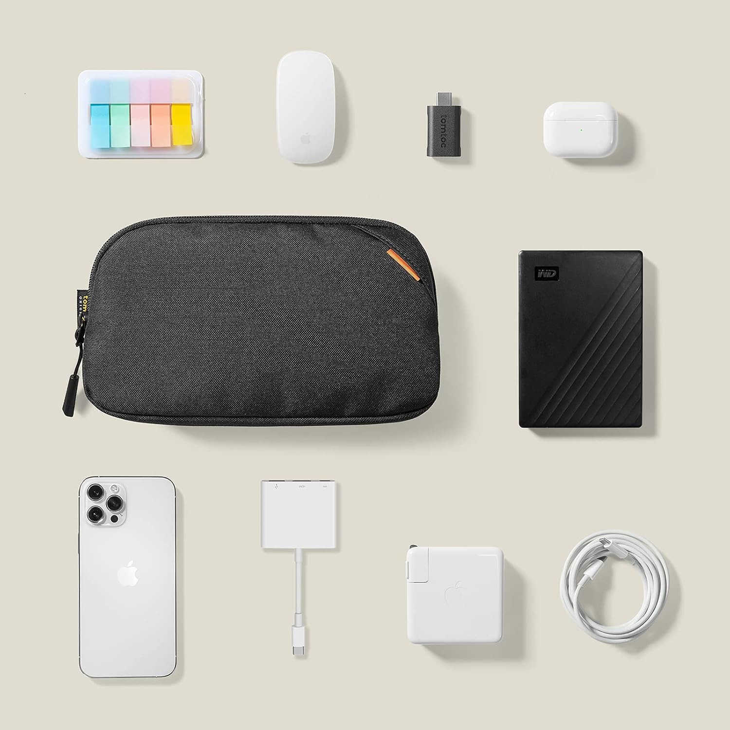 Recycled Portable Storage Pouch Bag Case Accessories Organizer Compatible with MacBook Laptop Charger Mouse Cables and Hard Drive Also for Smart Phone