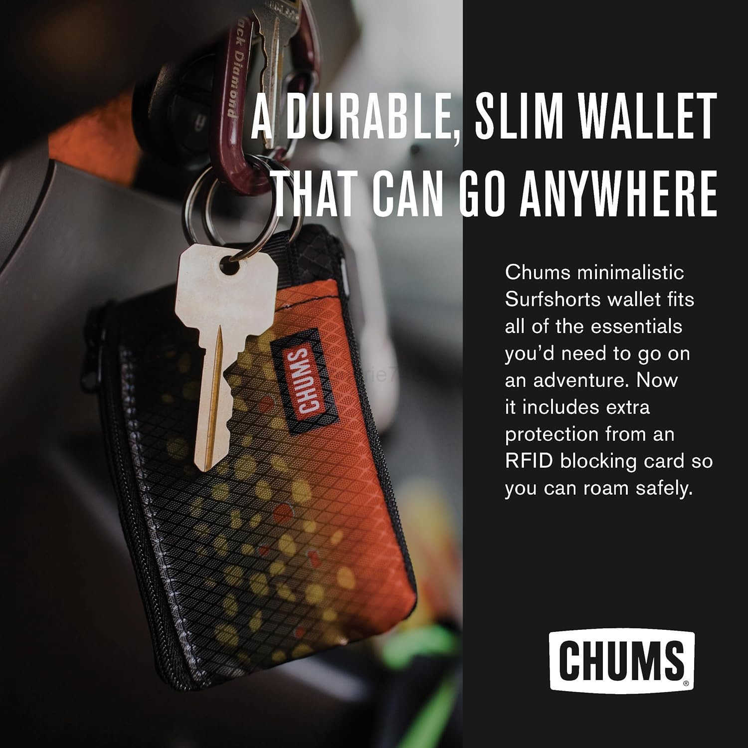Surfshorts Wallet Lightweight Slim Wallet with RFID Blocking Card Clear ID Window Zippered Water Resistant wKey Ring TopoZ250910