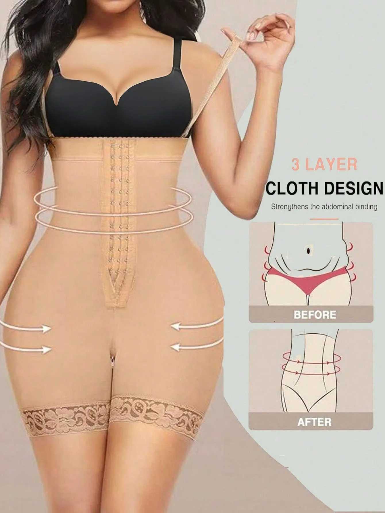 Faja FeelinGirl Shapewear For Women Tummy Control Fajas Post Surgery Compression Body Shaper With Open Crotch W250910