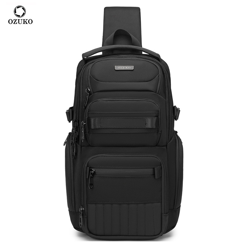 Free shipping ozuko new waterproof men's chest tide brand multi-function crossbody single-shoulder portable outdoor leisure travel bag