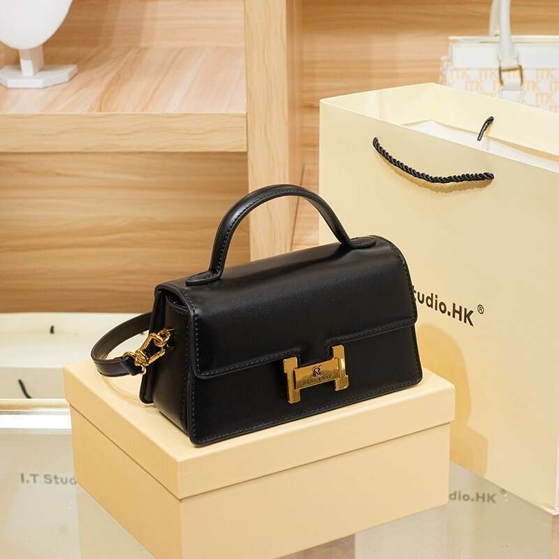 Hong Kong Genuine Leather Handbag For Women In , New Fashionable Beauty Trendy Shoulder Crossbody Square Bag, Small Bag