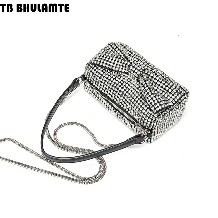 Free Shipping Designer Bag 2025 New Classic Small Square Bag Bowknot Evening Handbag Rhinestone Luxury Bag Clutch Shoulder Bag Full Rhinestone Banquet