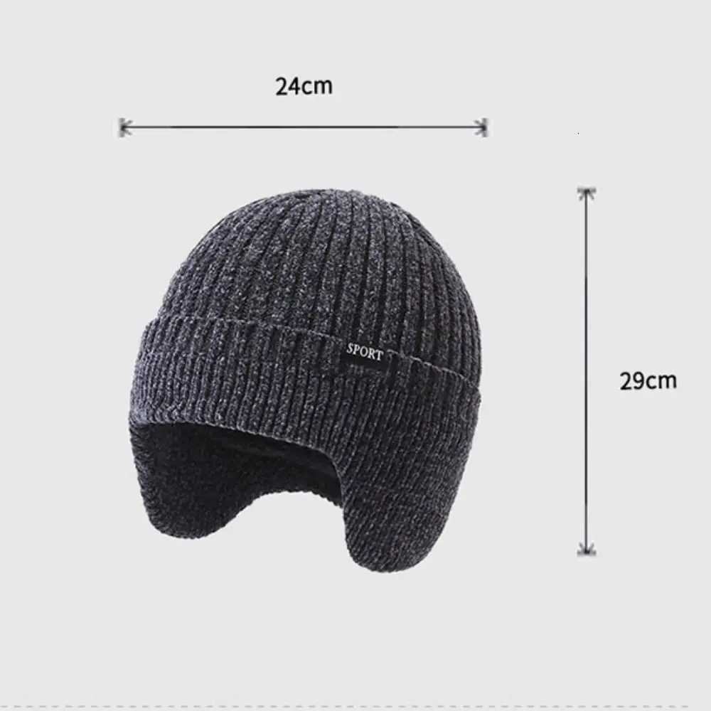 Casual Windproof Knitted Hat Warm Breathab Woon Hats Face Protection Thicke Ear Protectors s Winter G250910
