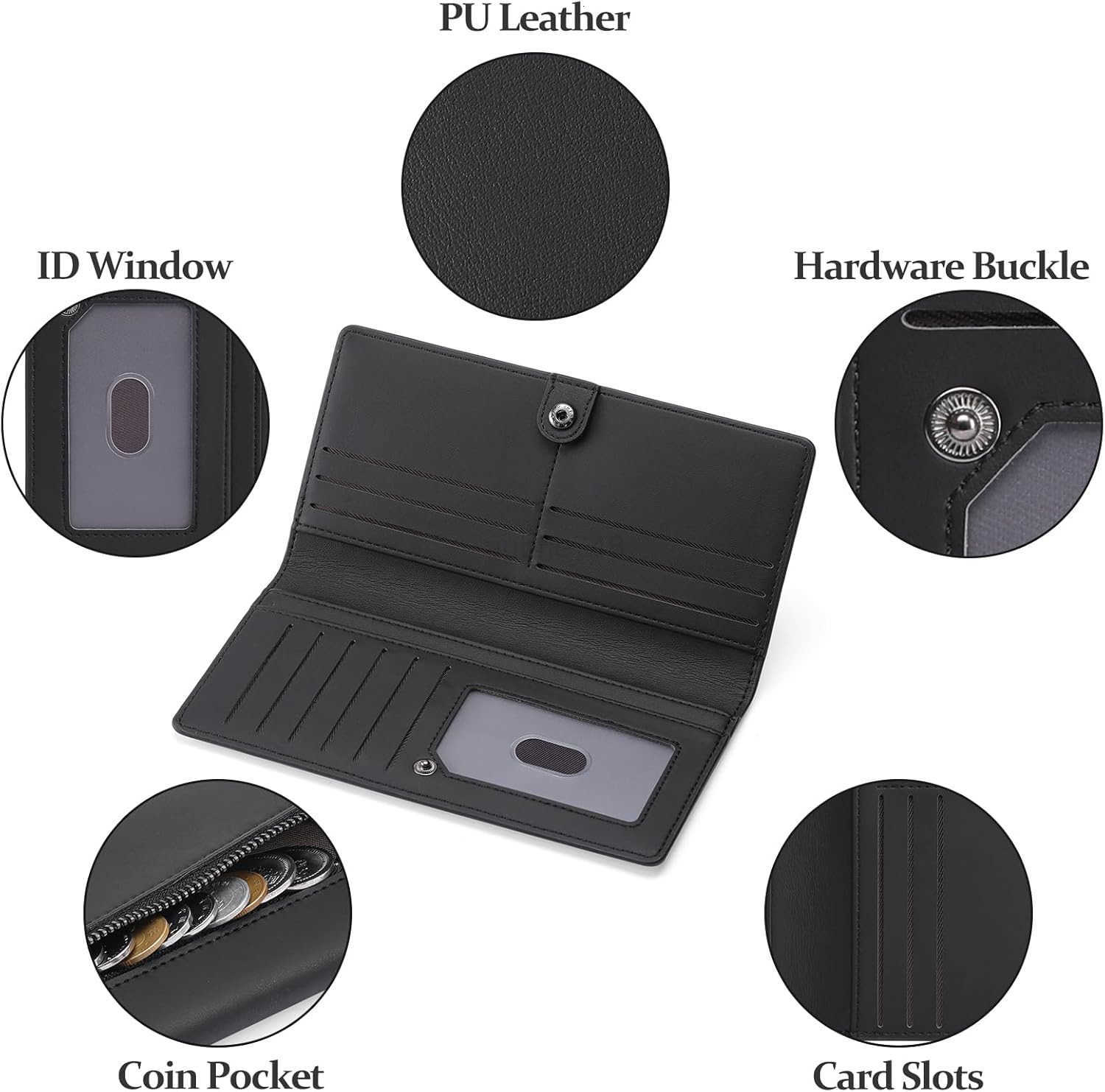 Wallets for Women Ultra Slim Thin PU Leather RFID Blocking CARD Holder Bifold Long Ladies Wallet Billfold ClutchZ250910