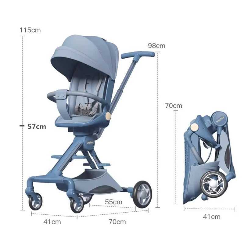 Baby Stroller Can Sit or Lie Down a Button Folding Lightweight Carrying High Landscape Mobile Dining Chair Twoway Stroller W250910