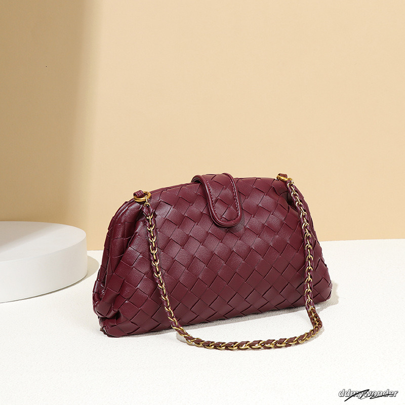 Fashionable And Minimalist New For Bags Designer Handbags Hand Woven Gold Chain Single Shoulder Armpit Cloud Clip Bag ddmywonder ddmywonder ddmywonder