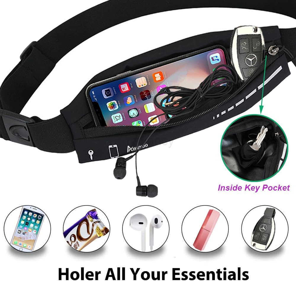 Slim Running Belt for Women MenRunners Fanny Pack Phone HolderRunning Pouch Waist bag for Workout JoggingMoney Belt Running Gear AccessoriesW250910