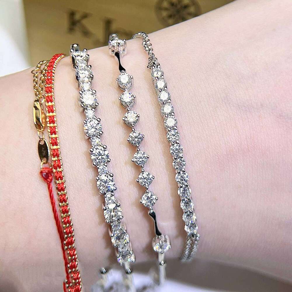 Customized Sier Moissanite Star River Bracelet Women Excellent Cut Gold Plated Cute Classic Style for Gifts Parties